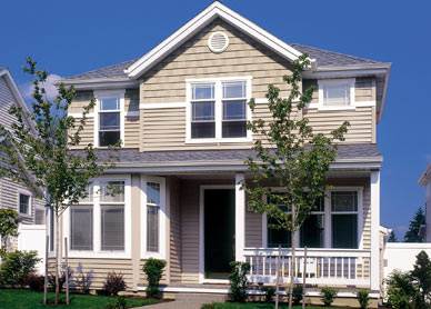 See new insulated siding with beautiful shake accents and all new trim!